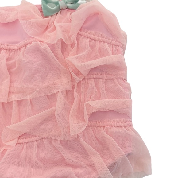 NWT FrouFrou Pink Tutu Ruffles and Mint Green Polka Dot Bows Swimsuit 4T - Picture 5 of 8